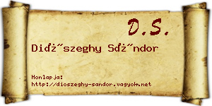 Diószeghy Sándor névjegykártya