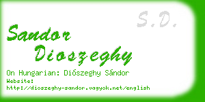 sandor dioszeghy business card